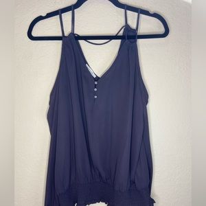 Maurice’s Long Sleeves Cold Shoulder Navy V-Neck Flowy Top Women’s L EUC